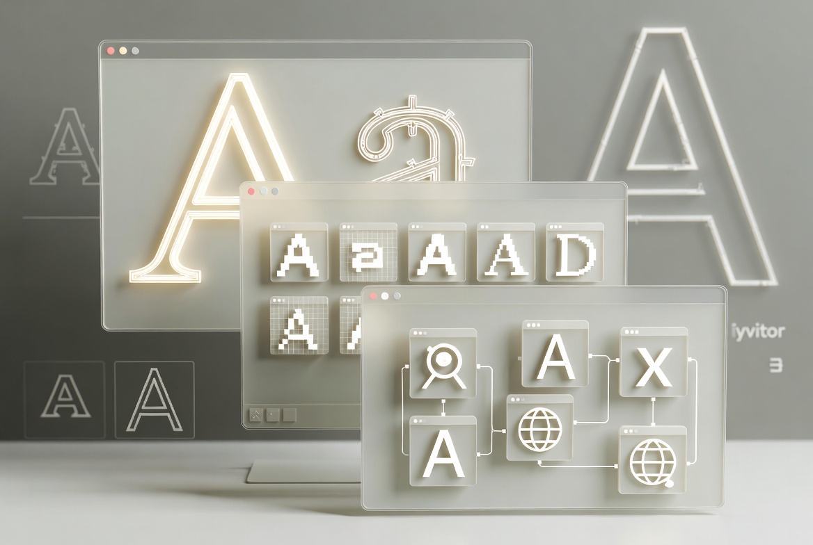 Illustration digitaler Schrifttechnologien
