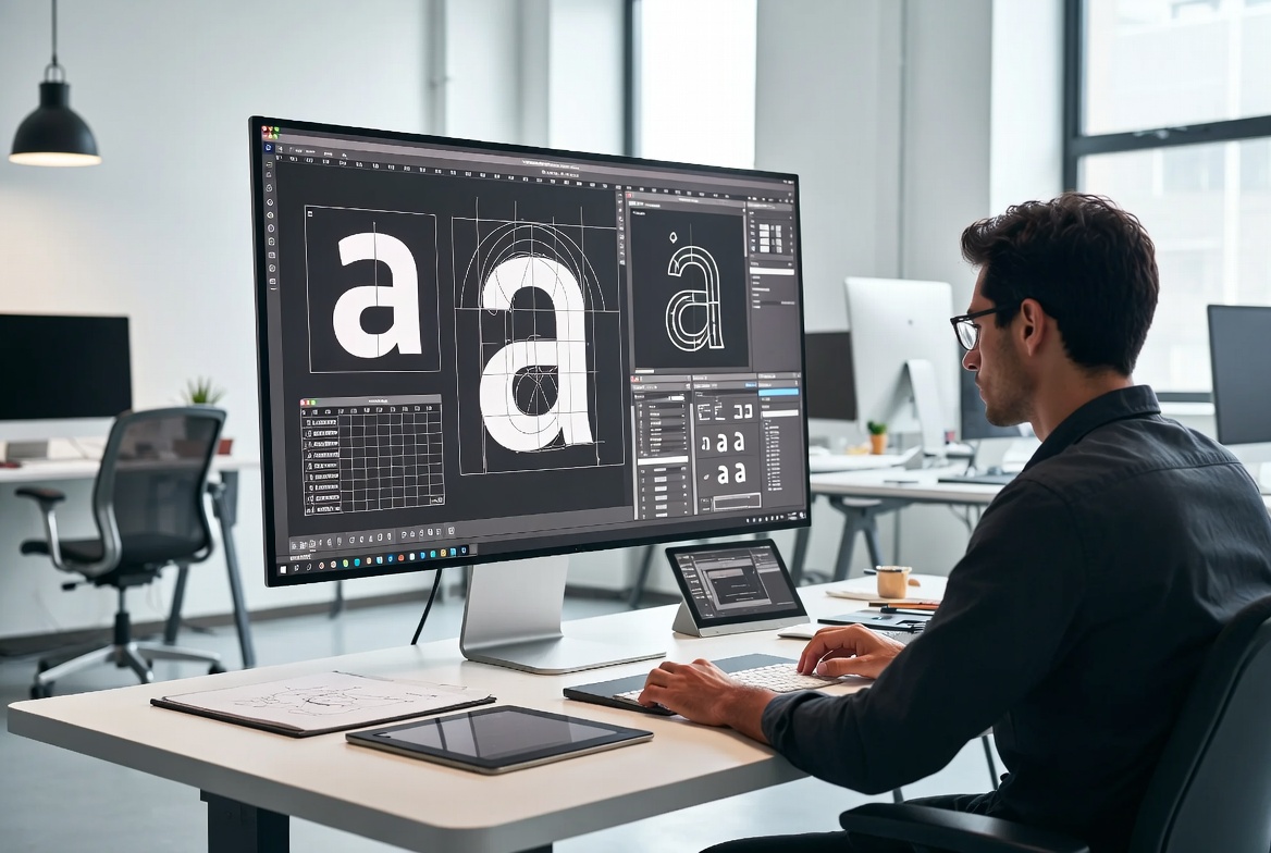 Illustration einer digitalen Type Foundry