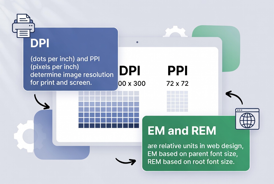 dpi, ppi, em und rem