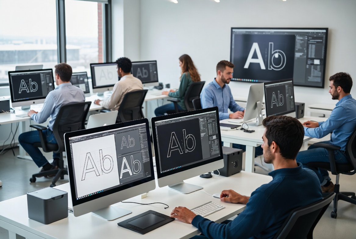 Größeres Type-Design-Team bei der Arbeit