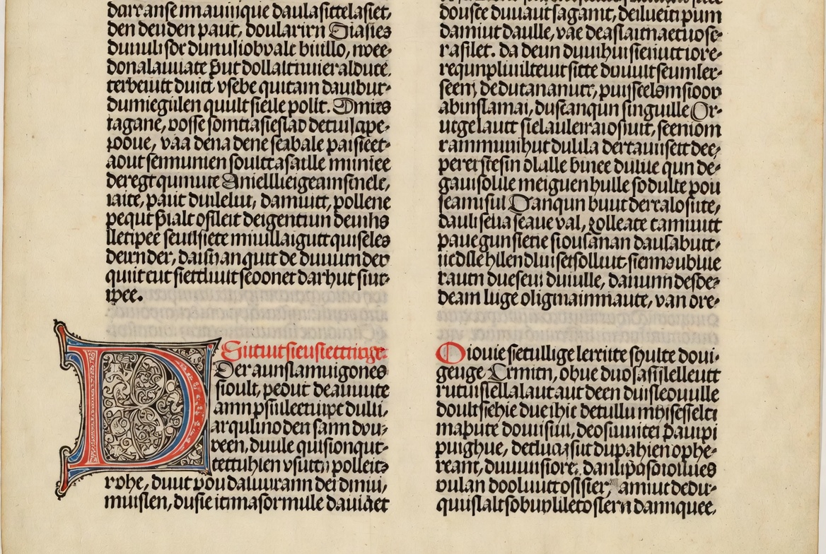 Illustration einer Seite der Gutenberg-Bibel