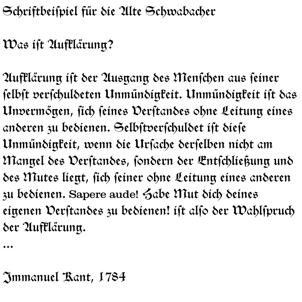 Beispiel einer Schwabacher
